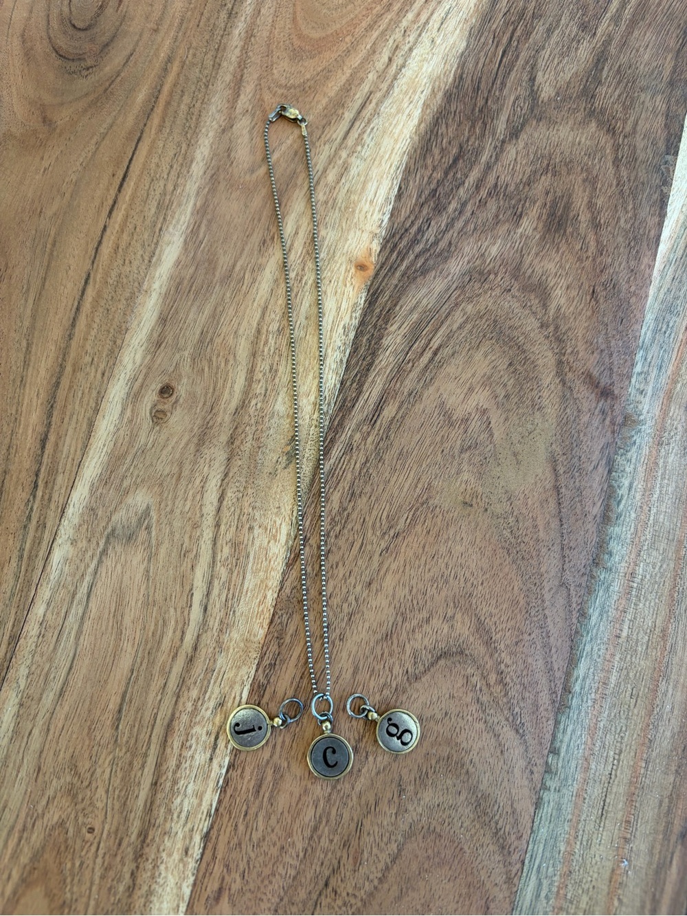 Initial Charm Gold Tone Pendant Necklace- charm sold separately